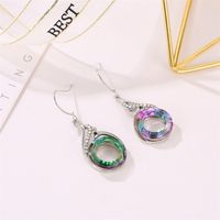 Fashion Ethnic Style Colorful Crystal Peacock Gradient Earrings Creative Jewelry Wholesale Nihaojewelry main image 5