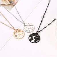 World Map Necklace Couple Pendant Fashion Simple Single Layer Necklace Clavicle Chain main image 3