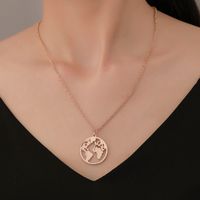 World Map Necklace Couple Pendant Fashion Simple Single Layer Necklace Clavicle Chain main image 6