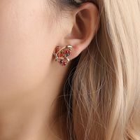 New Fashion Inlaid Colorful Diamond Butterfly Earrings Full Of Diamond Hollow Butterfly Earrings Wholesale Nihaojewelry main image 6
