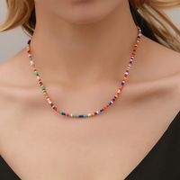Bohemian Style  Short Necklace Women Ethnic Style Beaded Necklace Colorful Millet Bead Necklace main image 3