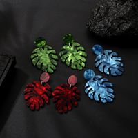 New Fashion Bohemian Style Exaggerated Hit Color Leaf Earrings Jewelry Wholesale Nihaojewelry main image 3