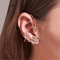 New Jewelry Three-piece Earrings Creative Butterfly Earrings Exaggerated Ear Clips Earrings Wholesale Nihaojewelry main image 6