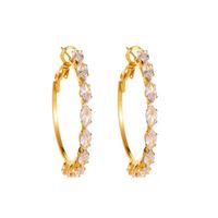 Fashion Hollow Simple Geometric Earrings Ladies Elegant Crystal Round Earrings Wholesale Nihaojewelry main image 1
