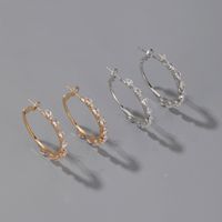 Fashion Hollow Simple Geometric Earrings Ladies Elegant Crystal Round Earrings Wholesale Nihaojewelry main image 4
