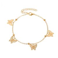 New Anklet Hollow Butterfly Pendant Anklet Summer Beach Four Butterfly Anklets Wholesale Nihaojewelry main image 2