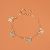 New Anklet Hollow Butterfly Pendant Anklet Summer Beach Four Butterfly Anklets Wholesale Nihaojewelry main image 4