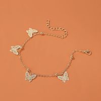 New Anklet Hollow Butterfly Pendant Anklet Summer Beach Four Butterfly Anklets Wholesale Nihaojewelry main image 5