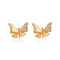 New Fashion Simple Diamond Butterfly Earrings Sweet Bow Stud Earrings Wholesale Nihaojewelry main image 1