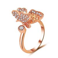 New Inlaid Zircon Butterfly Ring Ladies Full Diamond Opening Butterfly Ring Wholesale Nihaojewelry main image 2