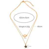Fashion Two-layer Pendant Necklace Creative Five-pointed Star Frosted Gemstone Multi-layer Necklace Women main image 3