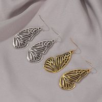 New Long Gold Butterfly Pendant Earrings Retro Hollow Half Butterfly Earrings Wholesale Nihaojewelry main image 5