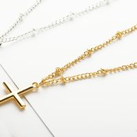 Cross Jesus Electroplating Bright Color Positioning Bead Chain Necklace Couple Necklace Clavicle Chain main image 4