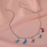 Fashion Retro Clavicle Chain Color Dream Butterfly Necklace Women main image 5