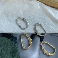Irregular Oval Gold Earrings Minimalist Geometric Circle Retro Gold Plated Earrings Wholesale Nihaojewelry main image 5