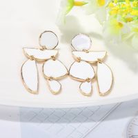 New Irregular Alloy Dripping White Large Earrings Jewelry Wholesale Nihaojewelry main image 3