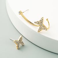 925 Silbern Adel Asymmetrische Schmetterlings Ohr Knöcherle Ohrringe Koreanisches Französisches Design Ohrringe Ohrringe Weibliche Ohrringe main image 1