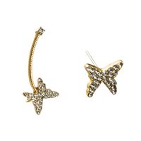 Coréen 925 Argent Aiguille Asymétrique Papillon Oreille Oreille Clip Boucles D&#39;oreilles En Gros Nihaojewelry main image 6