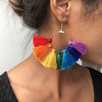 E8462 Rainbow Color Series Ohrringe Europäische Und Amerikanische Mode Übertriebene Farbe Rock Ohrringe Halbkreis Ohrringe Schmuck Heißer Verkauf main image 1
