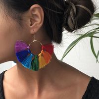 E8462 Rainbow Color Series Ohrringe Europäische Und Amerikanische Mode Übertriebene Farbe Rock Ohrringe Halbkreis Ohrringe Schmuck Heißer Verkauf main image 3