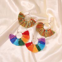 E8462 Rainbow Color Series Ohrringe Europäische Und Amerikanische Mode Übertriebene Farbe Rock Ohrringe Halbkreis Ohrringe Schmuck Heißer Verkauf main image 4