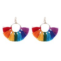 E8462 Rainbow Color Series Ohrringe Europäische Und Amerikanische Mode Übertriebene Farbe Rock Ohrringe Halbkreis Ohrringe Schmuck Heißer Verkauf main image 6