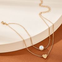 Fashion New Love Pearl Anklet 2-piece Set Bohemian Alloy Multilayer Anklet Set Wholesale Nihaojewelry main image 3