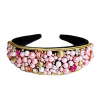 New Exaggerated Pearl Alloy Headband Diamond Geometric Rhinestone Ball Headband Wholesale Nihaojewelry main image 1