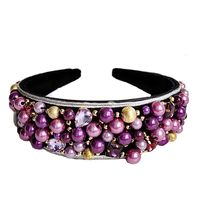 New Exaggerated Pearl Alloy Headband Diamond Geometric Rhinestone Ball Headband Wholesale Nihaojewelry main image 6