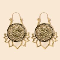 Retro Ethnic Style Earrings Fashion All-match Alloy Geometric Hollow Gold Exaggerated Long Earrings Wholesale Nihaojewelry main image 3
