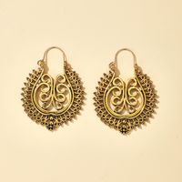 Retro Ethnic Style Earrings Fashion All-match Alloy Geometric Hollow Gold Exaggerated Long Earrings Wholesale Nihaojewelry main image 6