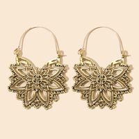 Retro Ethnic Style Earrings Fashion All-match Alloy Geometric Hollow Gold Exaggerated Long Earrings Wholesale Nihaojewelry main image 7