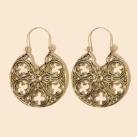 Retro Ethnic Style Earrings Fashion All-match Alloy Geometric Hollow Gold Exaggerated Long Earrings Wholesale Nihaojewelry main image 10