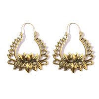Retro Ethnic Style Earrings Fashion All-match Alloy Geometric Hollow Gold Exaggerated Long Earrings Wholesale Nihaojewelry sku image 10