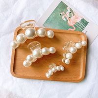 Korea's New Pearl Catch Clip Simple Large Back Head Hairpin Plate Hair Top Clip Wholesale Nihaojewelry main image 5