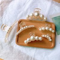 Korea's New Pearl Catch Clip Simple Large Back Head Hairpin Plate Hair Top Clip Wholesale Nihaojewelry main image 6