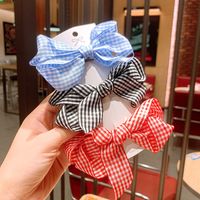 Korean Side Clip Girl Sweet Hair Accessories Red Plaid Bow Hairpin Wholesale Nihaojewelry main image 4