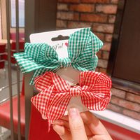 Korean Side Clip Girl Sweet Hair Accessories Red Plaid Bow Hairpin Wholesale Nihaojewelry main image 5
