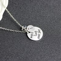 Fashion Geometric Round Tag Necklace English Letters Necklace main image 5