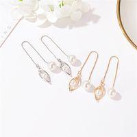 New Tassel  Simple Fashion Twisted Ear Line All-match Long Pearl Earrings Wholesale Nihaojewelry main image 3