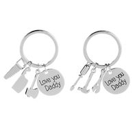 Keychain Father's Day Gift Love You Daddy Tool Saw Axe Hammer Keychain Wholesale Nihaojewelry main image 1