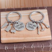 Keychain Father's Day Gift Love You Daddy Tool Saw Axe Hammer Keychain Wholesale Nihaojewelry main image 6