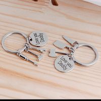 Keychain Father's Day Gift Love You Daddy Tool Saw Axe Hammer Keychain Wholesale Nihaojewelry main image 5