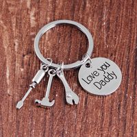 Keychain Father's Day Gift Love You Daddy Tool Saw Axe Hammer Keychain Wholesale Nihaojewelry main image 4