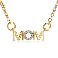 Mode Simple Lettre Anglaise Collier Pendentif Mère Chaîne De La Clavicule Collier De Fête Des Mères Maman main image 3