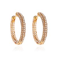 New Fashion Exaggerated Thick Circles 3 Rows Of Shiny Zircon Earrings Exquisite All-match Earrings Wholesale Nihaojewelry sku image 1
