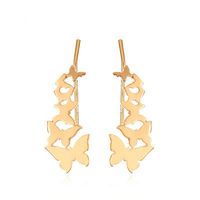 Nouvelles Boucles D&#39;oreilles En Cuivre Simples En Forme De Papillon En Métal Plusieurs Boucles D&#39;oreilles Papillon En Or En Gros Nihaojewelry sku image 1