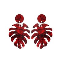 New Fashion Bohemian Style Exaggerated Hit Color Leaf Earrings Jewelry Wholesale Nihaojewelry sku image 5