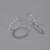 Fashion Hollow Simple Geometric Earrings Ladies Elegant Crystal Round Earrings Wholesale Nihaojewelry sku image 2
