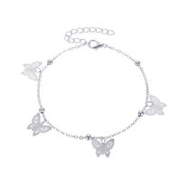 New Anklet Hollow Butterfly Pendant Anklet Summer Beach Four Butterfly Anklets Wholesale Nihaojewelry sku image 2